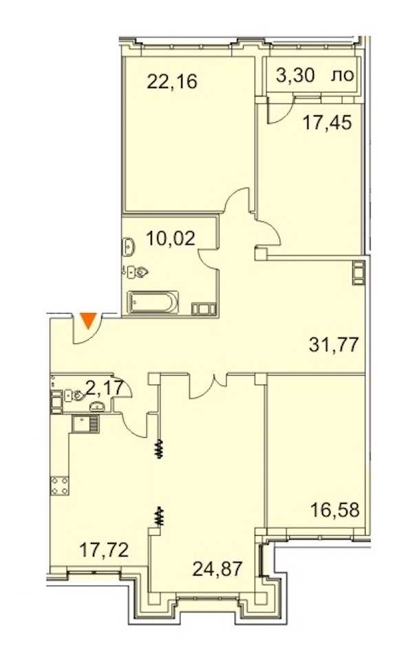 Трехкомнатная квартира в : площадь 145.4 м2 , этаж: 2 – купить в Санкт-Петербурге
